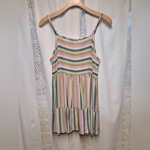Self Contrast Striped Mini Dress Size M - Picture 3 of 4